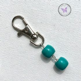 Double Turquoise Keychain Charm